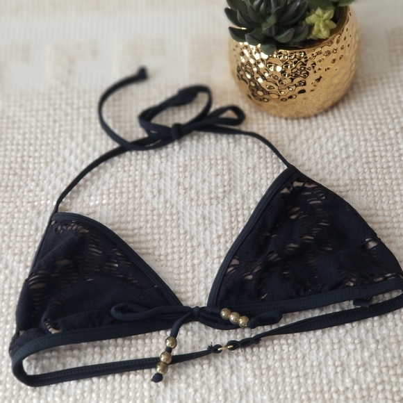 Guess Other - GUESS Black Cutout over Nude String Bikini Top